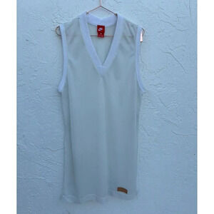 Nike Sportswear Womens Pullover Sleeveless Athletic Mesh Tank Dress White Sz L